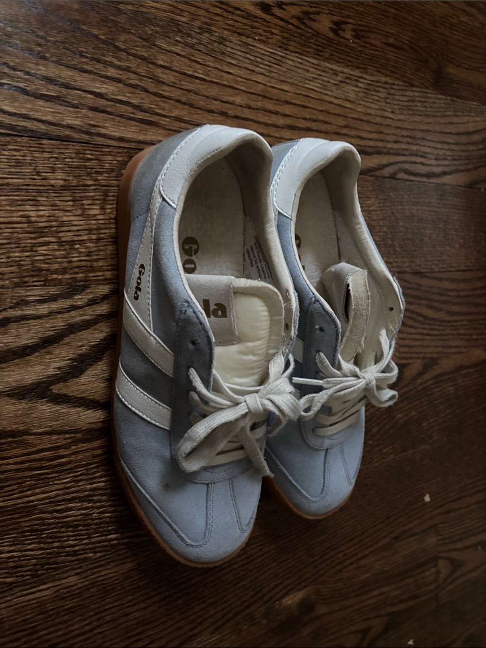 Gola Retro Suede Sneakers in Pale Blue & White